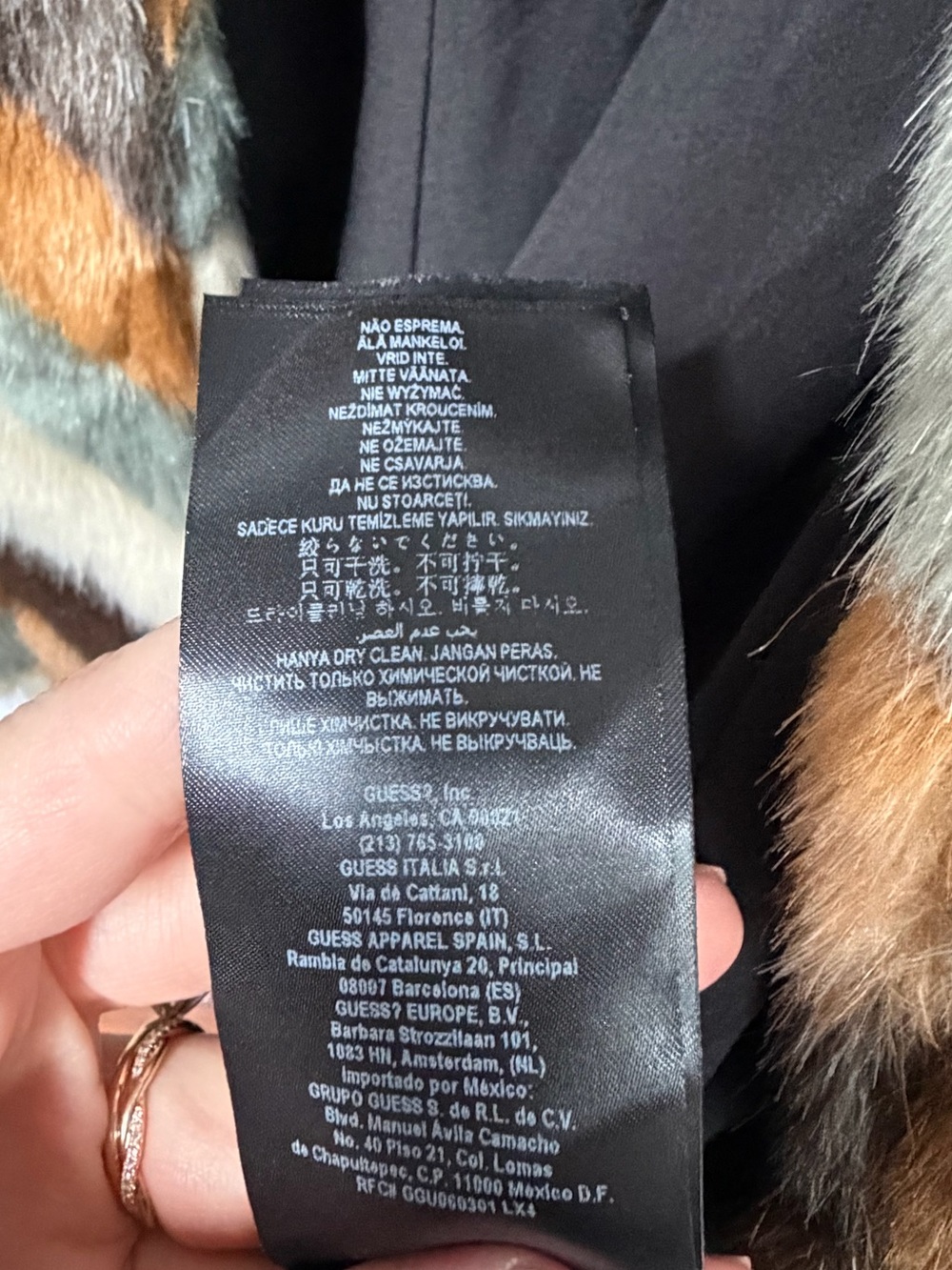 Guess Multi-Color Chevron Faux Fur Jacket - Picture 11 of 11